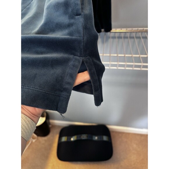 Pure Jill Womens Top Large Blue Velvet Long Sleeve Pockets Mature Edgy Artsy - Picture 6 of 7